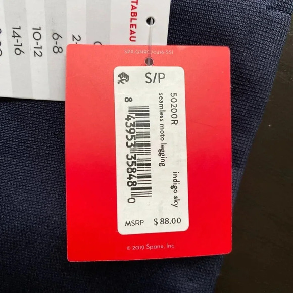 NWT SPANX Women's Size Small Look At Me Now Seamless Moto Leggings Indigo Sky - Picture 15 of 16